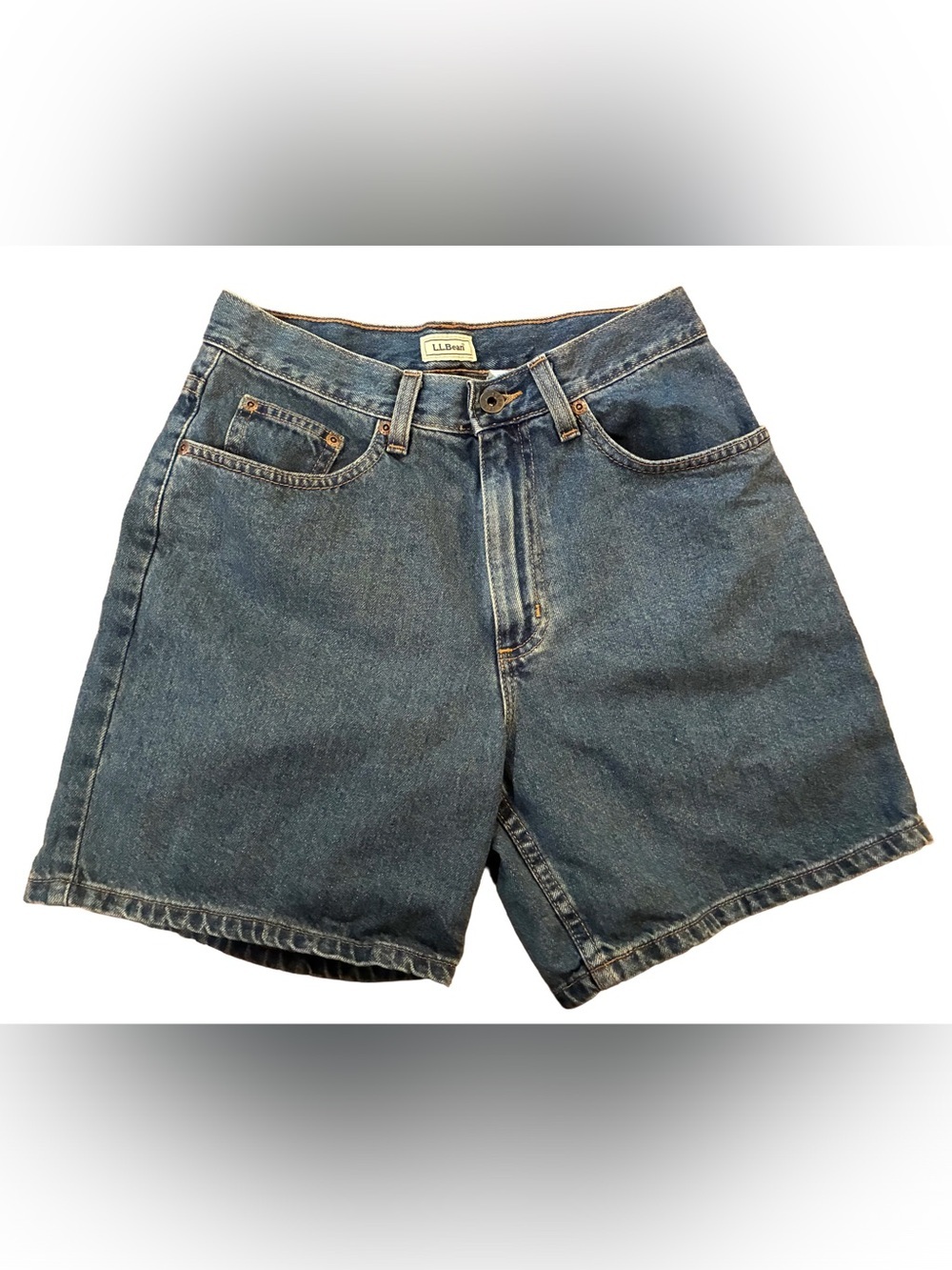 Vintage L.L.Bean High Rise Denim Mom Shorts Size 6 100% Cotton 26 Waist